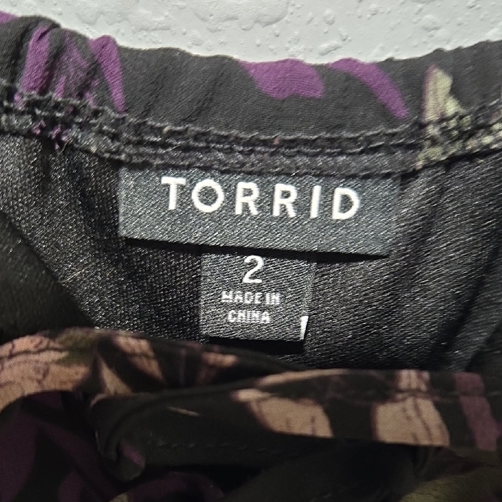 Torrid Black Dress with Purple Floral Design - Picture 2 of 6